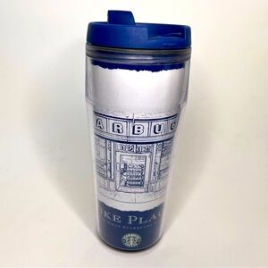 First Starbucks Store Pike Place 16oz Travel Tumbler Blue  2006